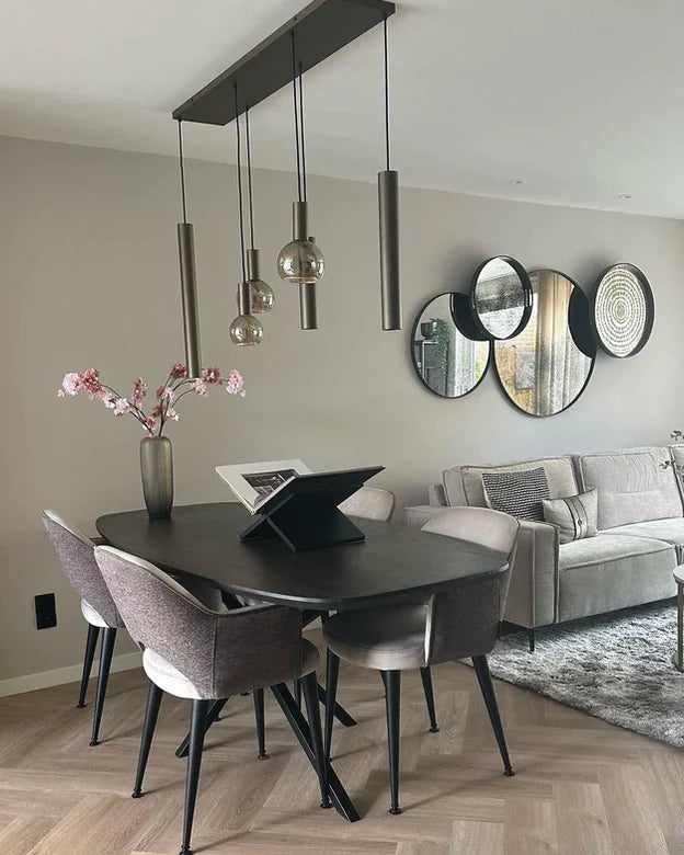 Modern Minimalist 6/7-Light Bulbs and Columns Pendant Chandelier for Dining Room