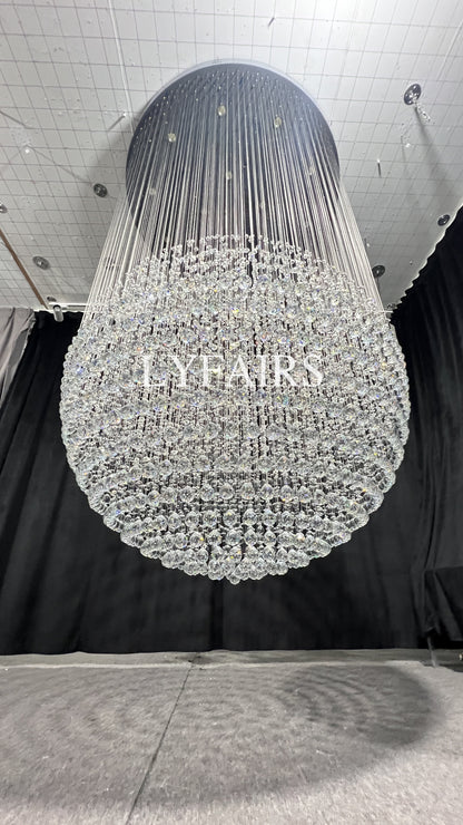 Lustre moderne en cristal en forme de goutte d'eau pour salon, escalier ou hall d'entrée