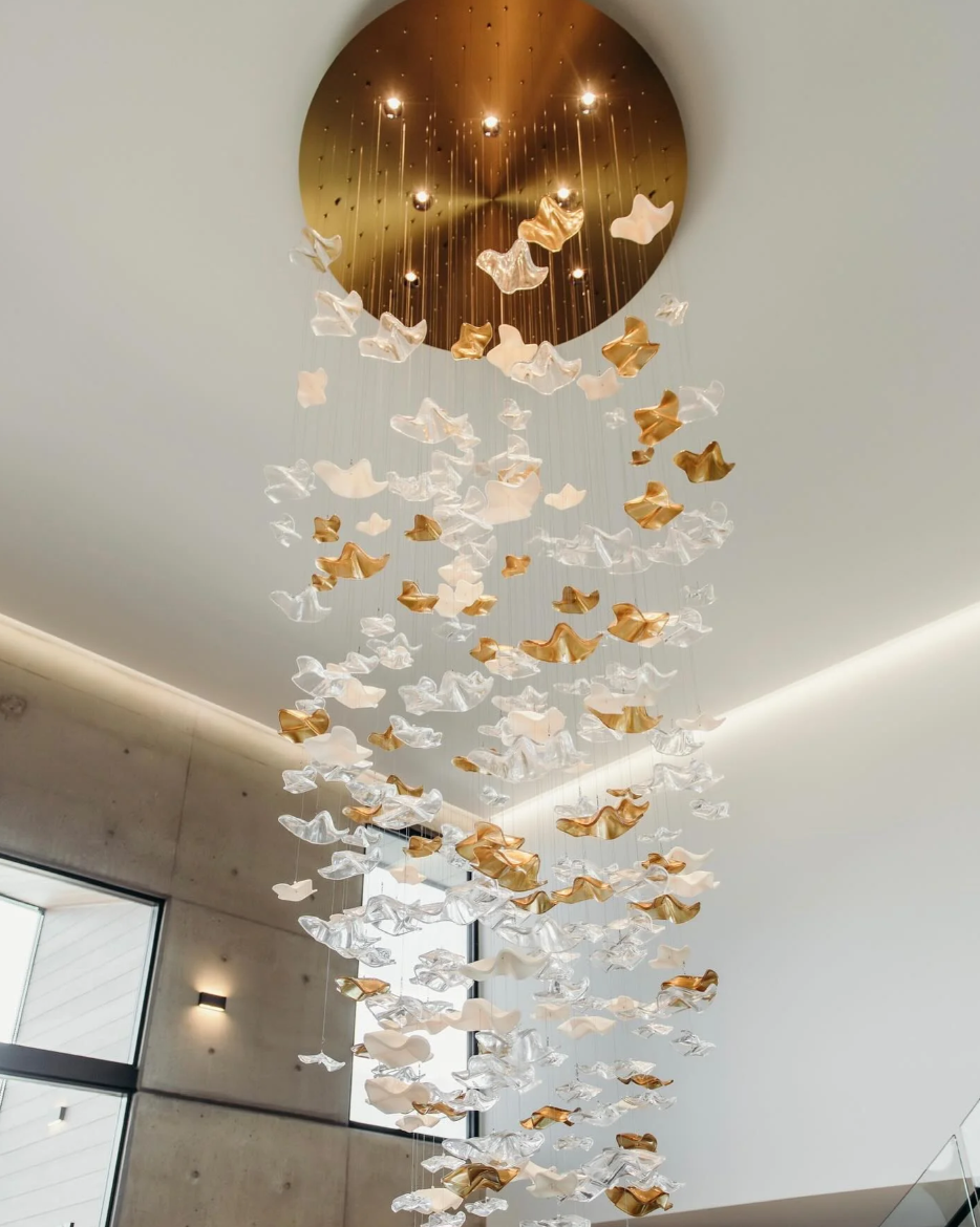 Modern Floating Starfish Glass Chandelier for High Ceiling /Hotel/Restaurant