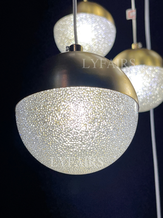 Contemporary Minimalist Floating Acrylic Ball Chandelier