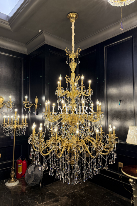 Baroque Revival Unique Patterned Antique Brass Chandelier Series