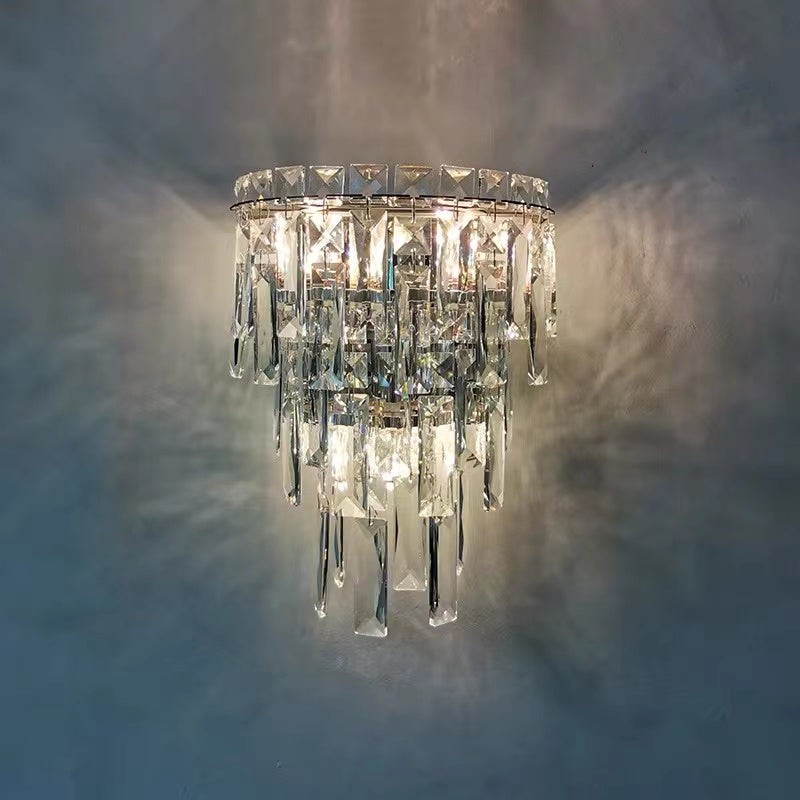 Modern Luxury Tiered Crystal Wall Lamp