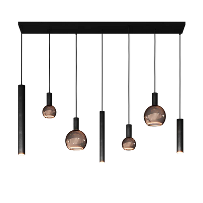 Modern Minimalist 6/7-Light Bulbs and Columns Pendant Chandelier for Dining Room