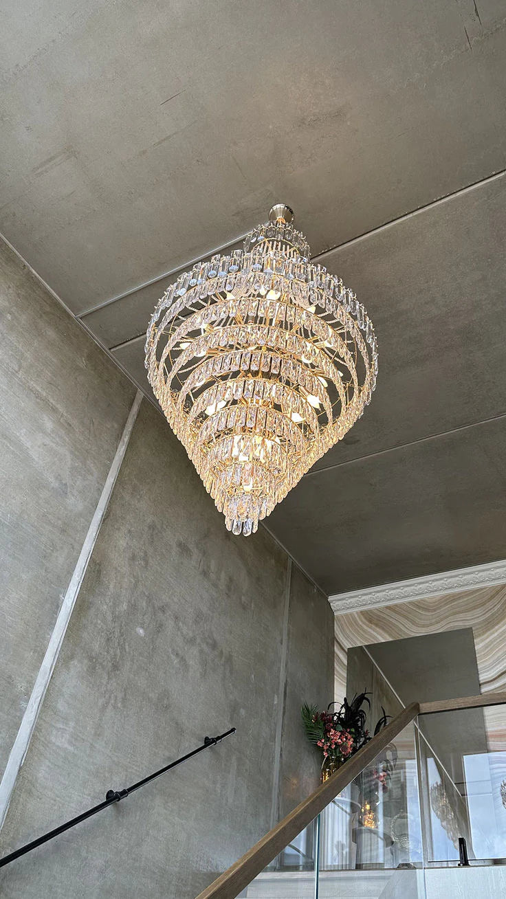 Luxury Modern Multi-tiered Crystal Chandelier for Staircase/Foyer/Villa