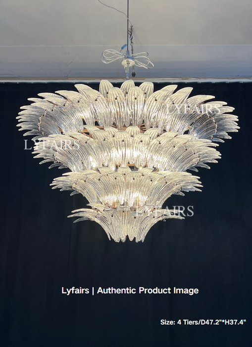 Lustre en verre artistique à motif de fleurs pour salon/chambre