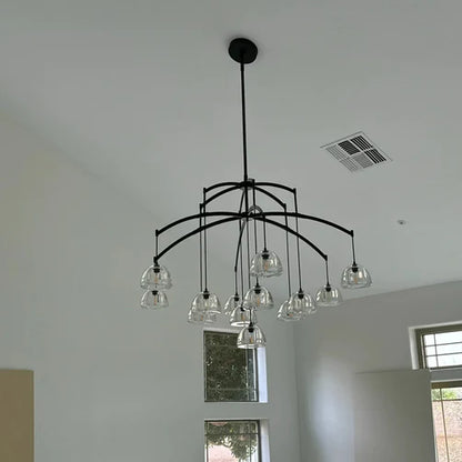 Modern Round Hemisphere Glass Chandelier
