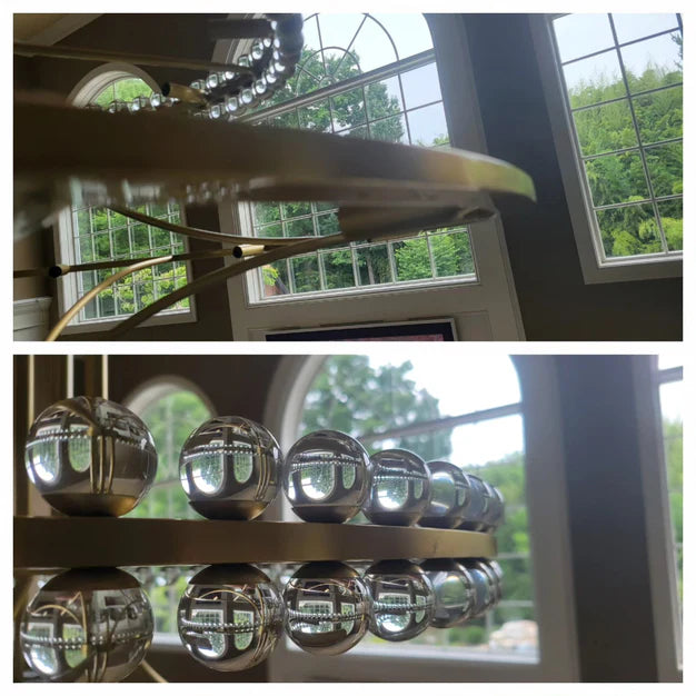 Modern 2/3 Ring Glass Ball Chandelier for Low-ceiling