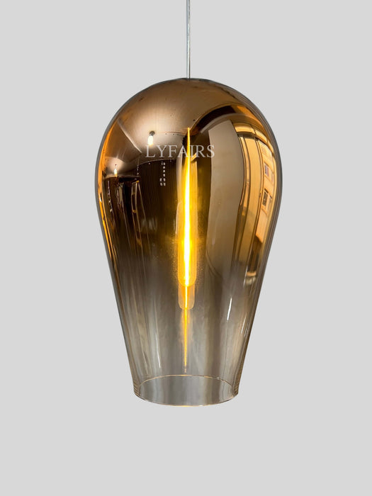 Contemporary Faded Metallic Glass Pendant Light