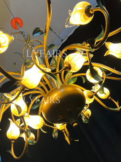 Lustre créatif vintage en forme de tulipe, style campagnard européen, pour salle à manger, chambre à coucher, salon, chambre d'enfant