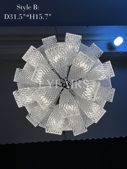 Lampadario a sospensione in vetro con bouquet di fiori in stile postmoderno per soggiorno/sala da pranzo/camera da letto