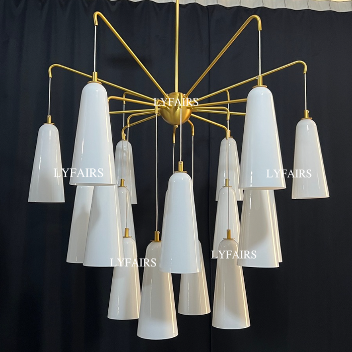 Lampadario vintage con paralume a cono in fiore per soggiorno/sala da pranzo/isola cucina