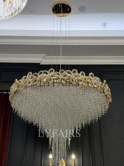 Modern Flower Crystal Tassel Chandelier for Living Room/Dining Room