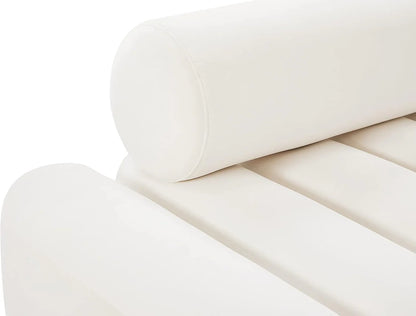 Velvet Upholstered Sofa with Deep Channel Tufting