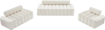 Velvet Upholstered Sofa with Deep Channel Tufting