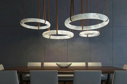 Modern Round Alabaster Chandelier for Living Room/Bedroom