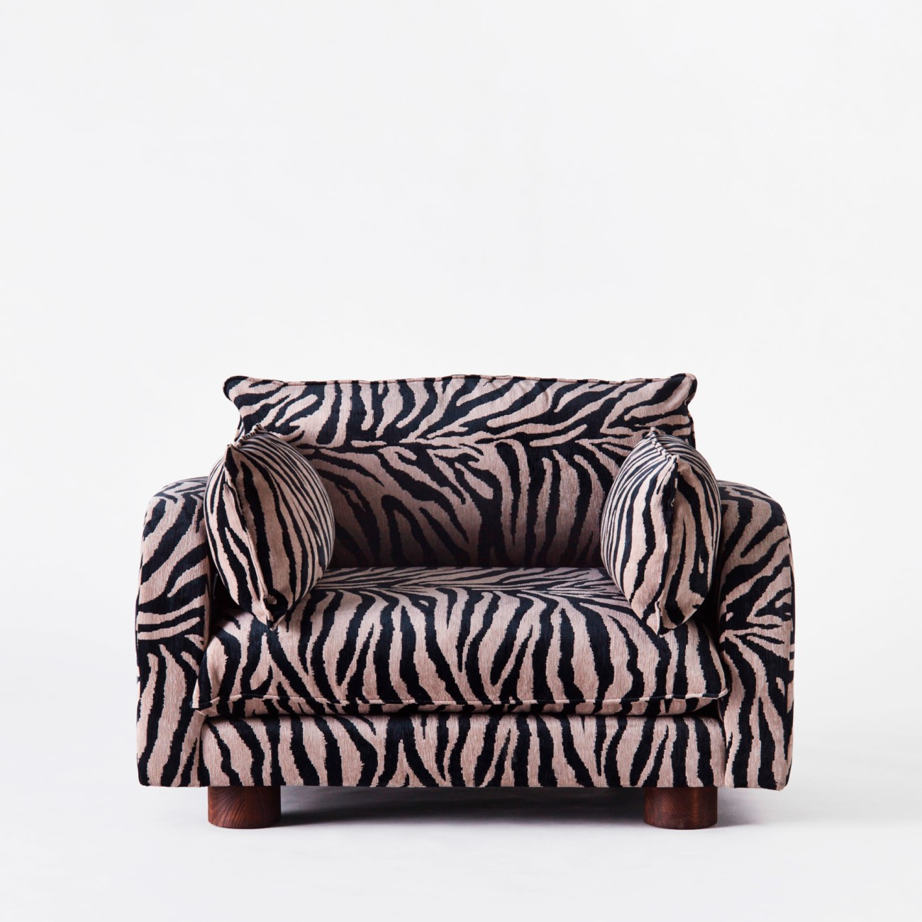 Statement Zebra‑Stripe Upholstered Modular Sofa System