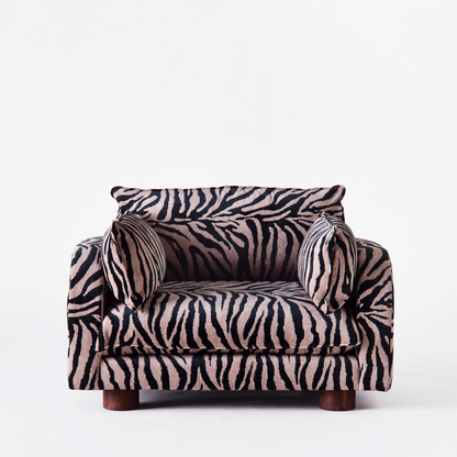 Statement Zebra‑Stripe Upholstered Modular Sofa System