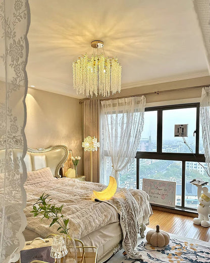Lampadario a sospensione in cristallo a forma di ghiacciolo, stile ramificato, per sala da pranzo
