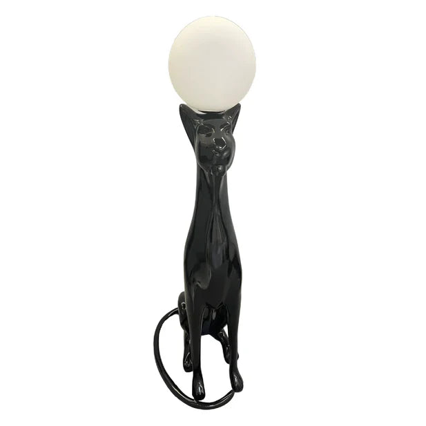 Black/Red Sitting Dog Floor Lamp