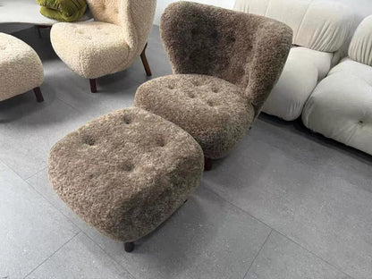 Classic Cozy White Fleece Plush Accent Lounge Chair