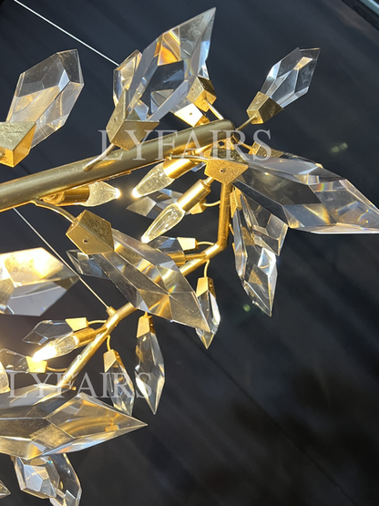 Art Handcrafted 1/2/3-tier Diamond-cut Crystal Chandelier for Living/Dining Room/Bedroom