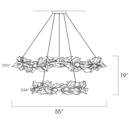 Art Handcrafted 1/2/3-tier Diamond-cut Crystal Chandelier for Living/Dining Room/Bedroom