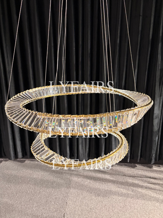 Lampadario di cristallo ad anello, lampada da soffitto di lusso per soggiorno/sala da pranzo, luce per camera da letto