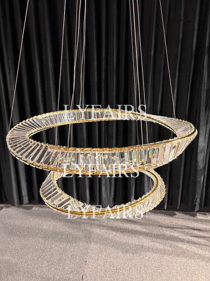 Lampadario di cristallo ad anello, lampada da soffitto di lusso per soggiorno/sala da pranzo, luce per camera da letto
