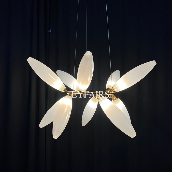 Lustre en fer minimaliste en forme de grain de riz pour salle à manger