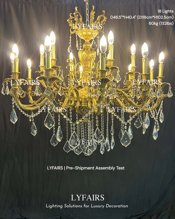 Baroque Revival Unique Patterned Antique Brass Chandelier Series