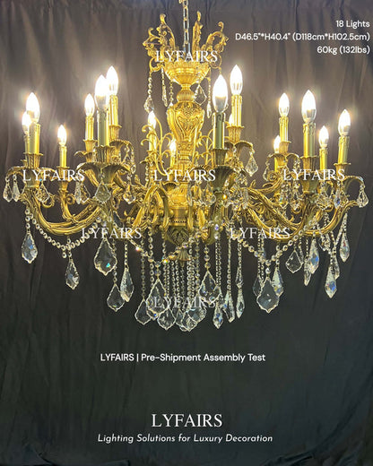 Baroque Revival Unique Patterned Antique Brass Chandelier Series