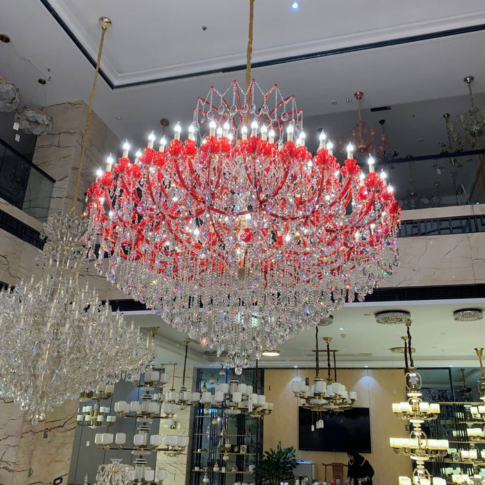 New Art Design Unique Red Crystal Chandelier for Foryer/Staircase/Restaurant/Hotel