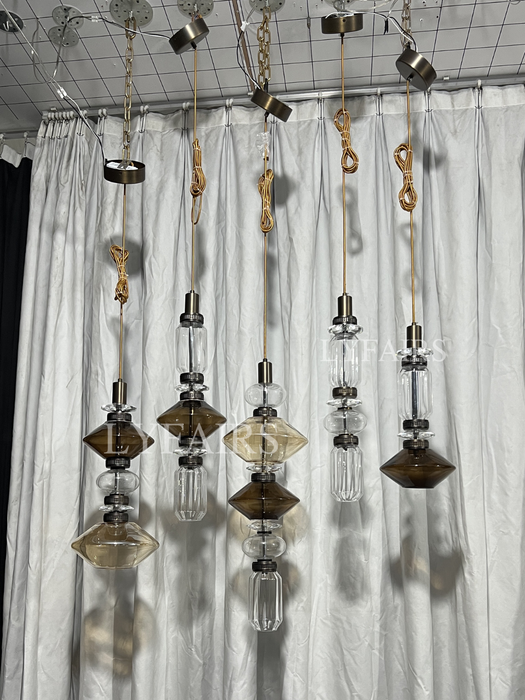 Lampada a sospensione in vetro artistico irregolare