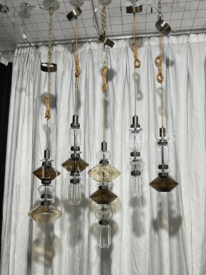 Lampada a sospensione in vetro artistico irregolare