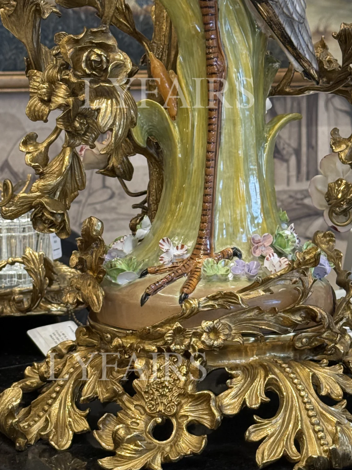 LYFAIRS × FH&Home Avian Melody Chinoiserie Crystal Fringed Table Lamp