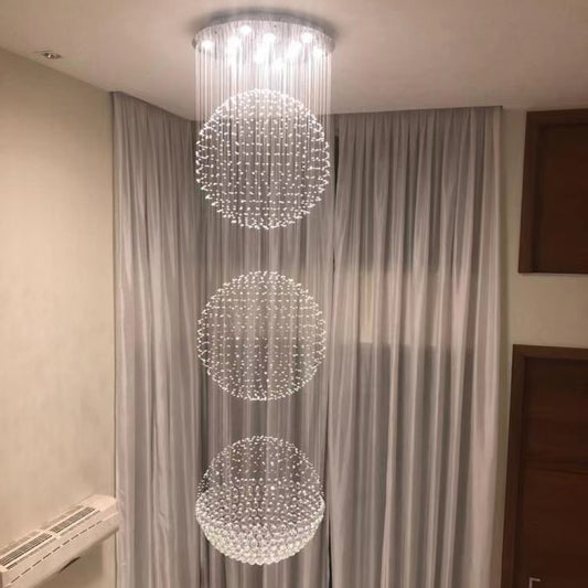 Modern Rotating Duplex Visual Artistic Extra Long Chandelier