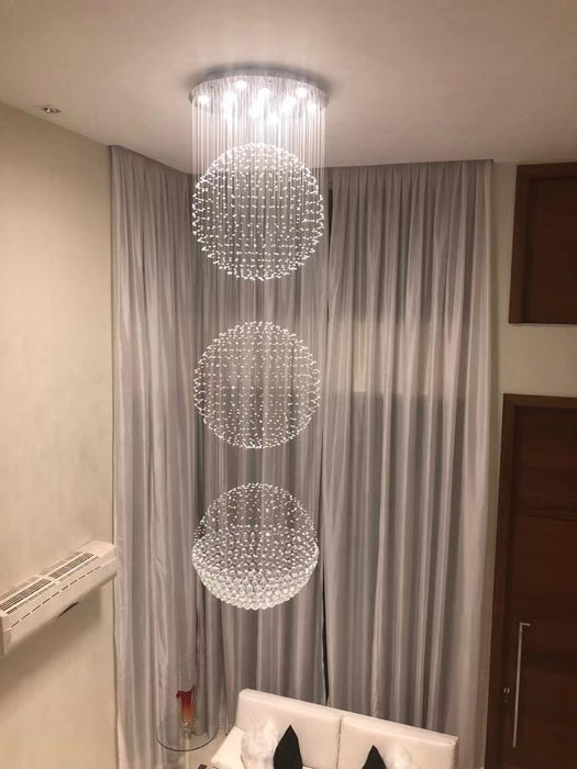Modern Rotating Duplex Visual Artistic Extra Long Chandelier