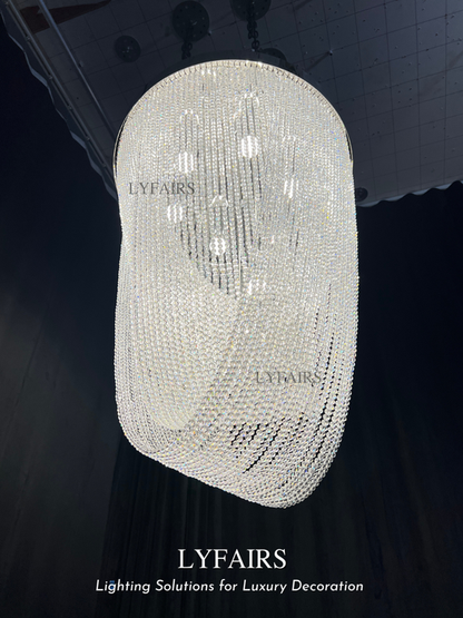 Luxury Crystal Chandelier Flush Mount Ceiling Light Fixture
