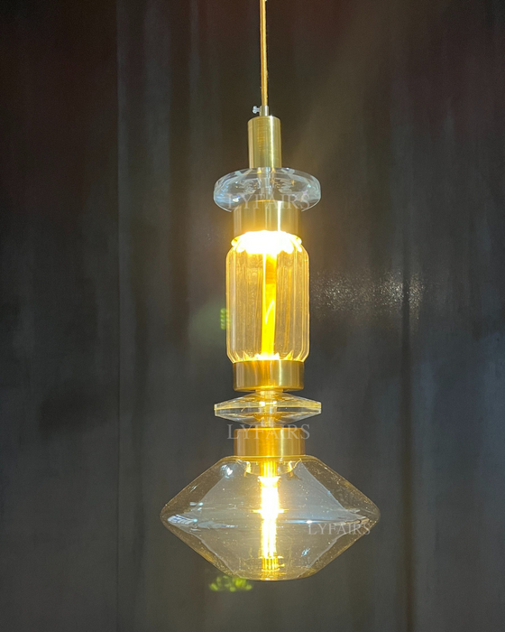 Lampada a sospensione in vetro artistico irregolare