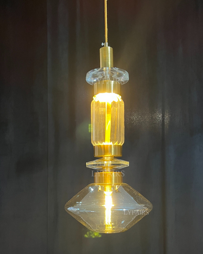 Lampada a sospensione in vetro artistico irregolare