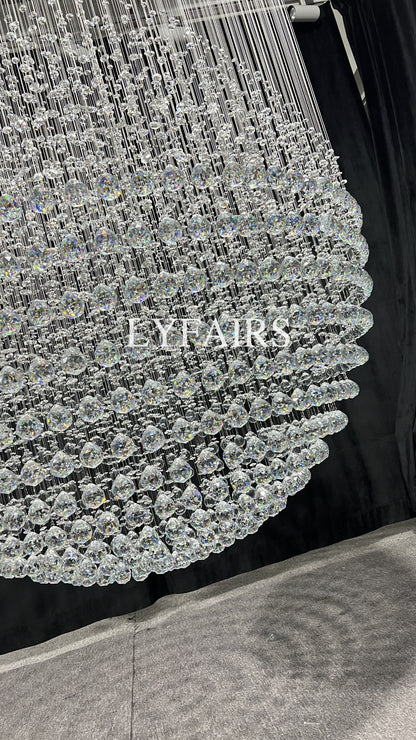 Lustre moderne en cristal en forme de goutte d'eau pour salon, escalier ou hall d'entrée