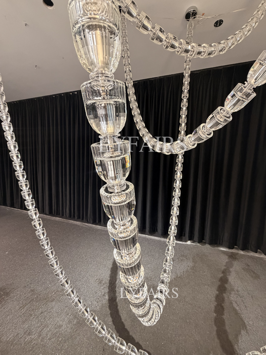 Modern Crystal Bullet Necklace Chain Chandelier for Living Room/Staircase/Restaurant