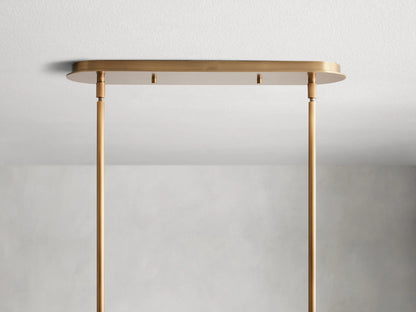 Modern Linear Milky Glass Tube Chandelier