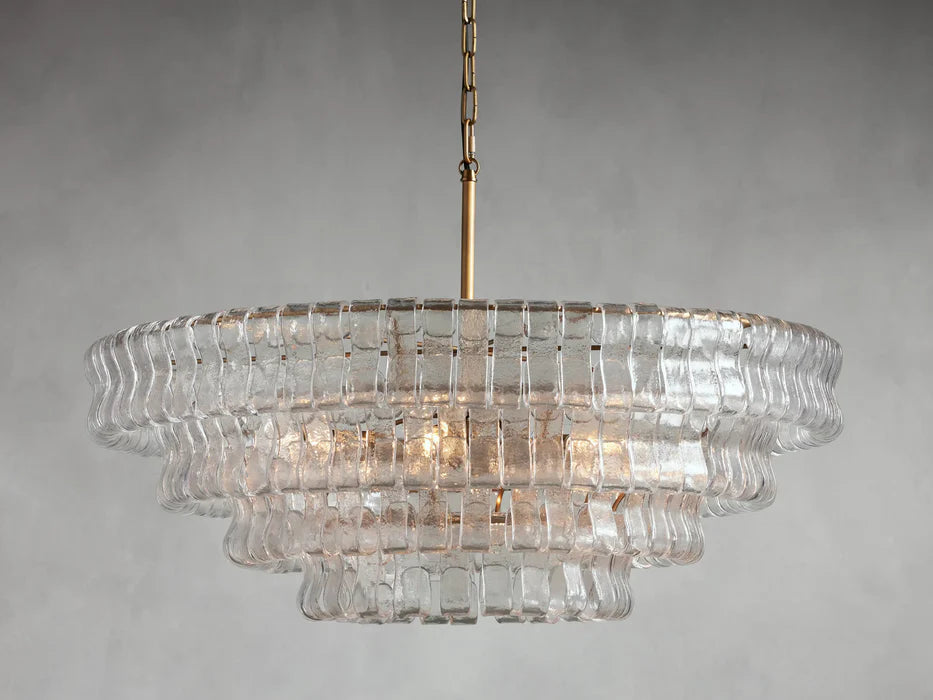Modern Clear/Smoky Gray Glass Chandelier for Low-ceiling