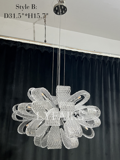 Lampadario a sospensione in vetro con bouquet di fiori in stile postmoderno per soggiorno/sala da pranzo/camera da letto