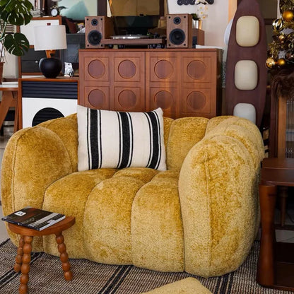 Scandinavian Vintage Fabric Pumpkin Sofa