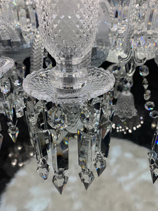 Lampadario di cristallo a lume di candela classico in stile unico con ombrello