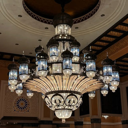 Arabian Nights Palace‑Style Sculptural Maximalist Crystal Lantern Chandelier