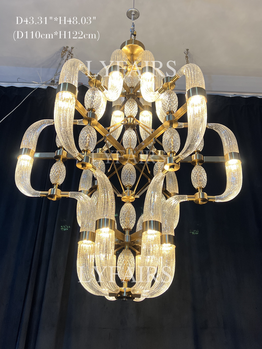 Lampadario in vetro moderno per soggiorno/sala da pranzo/isola della cucina/camera da letto