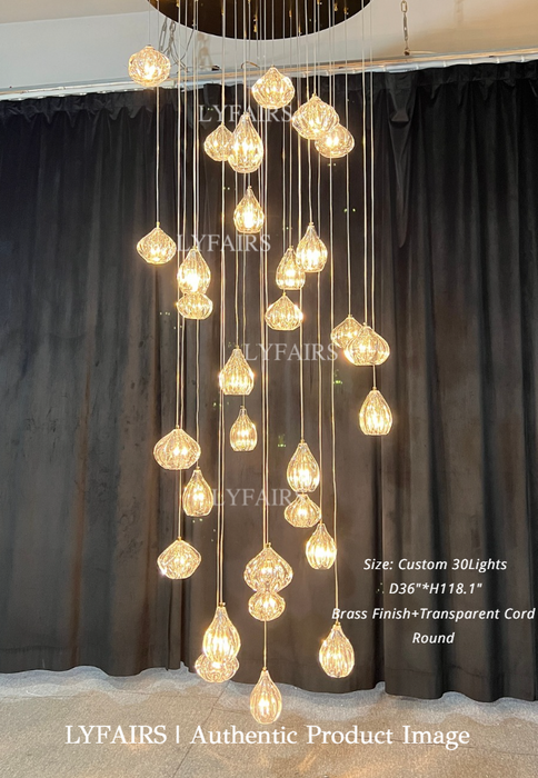Modern Nordic Style Hand Blown Glass Chandelier For Dining Room/Living Room/Stairwell